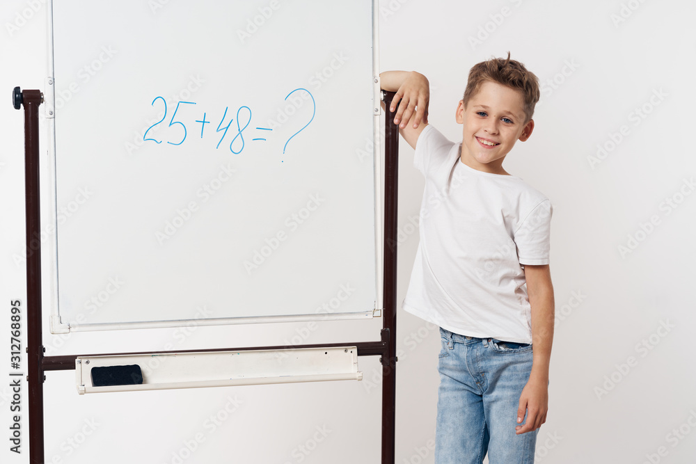 boy with blackboard boy with blackboard