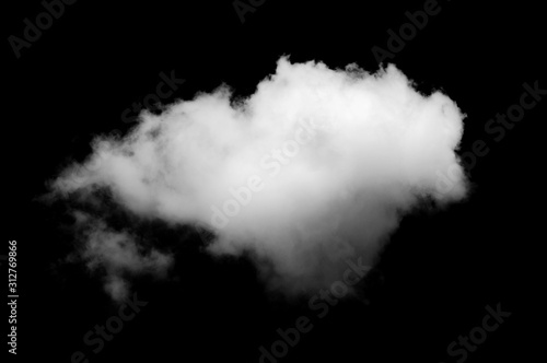 white Clouds isolated on black background.