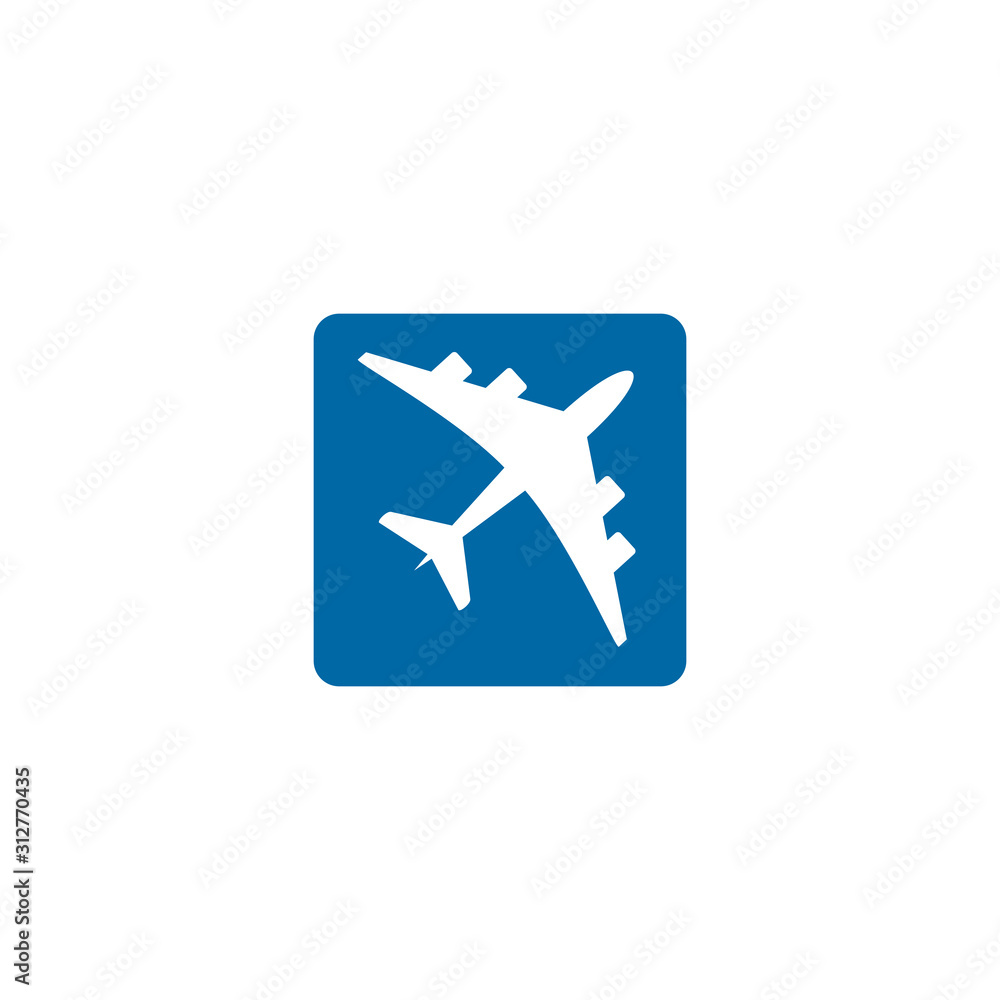 Travel company logo design with plane icon vector illustration