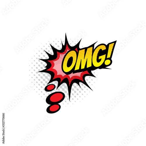 Sound blast, pop bubble chat comic book cartoon icon. Vector Omg sound cloud, explosion boom bubble and superhero comic book art