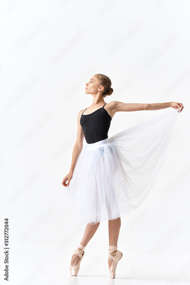 young woman in blue dress