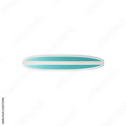 Longboard isolated summer sport equipment. Vector board to ride on waves, longboarding © Vector Tradition