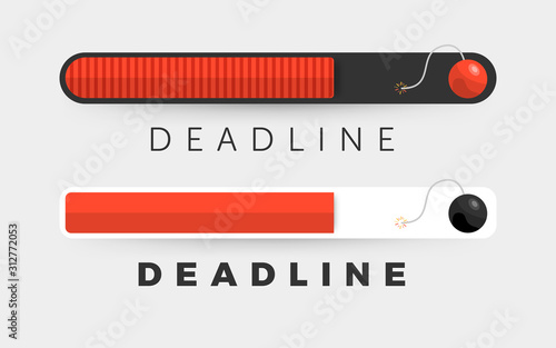 Flat design concept deadline. Businessman working on timeline less. Time management people. Vector illustrate.