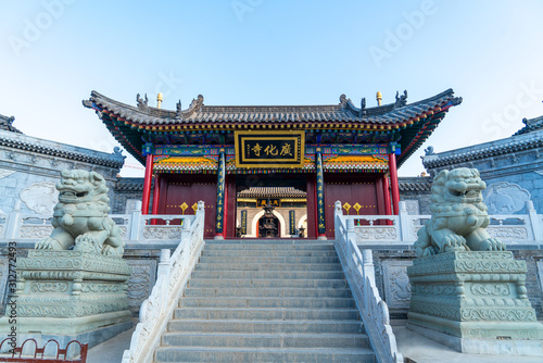 Buddhist temple construction in wutai mountain scenic spot