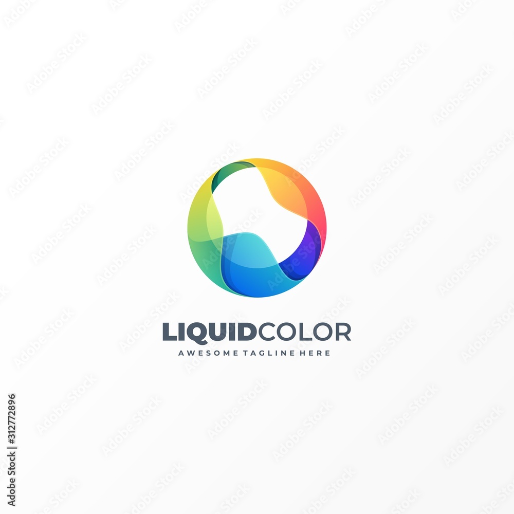 Vector Logo Illustration Abstract Liquid Objects Colorful Style