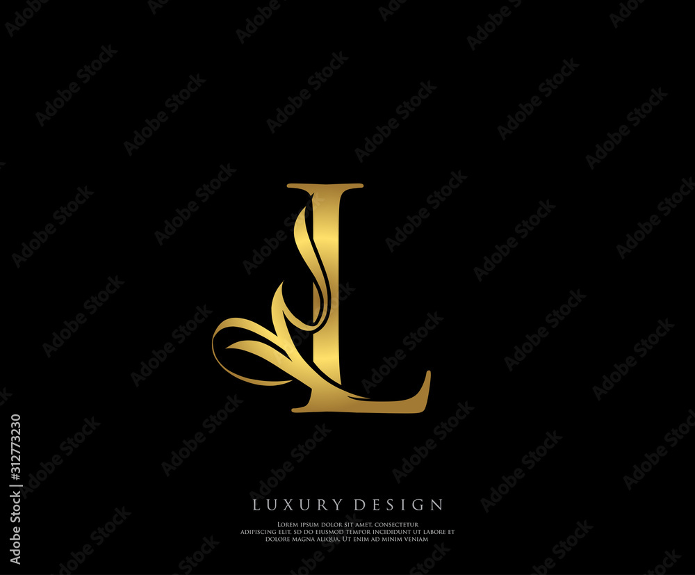 Golden L Luxury Logo Icon, Classy L Letter Logo Design. Golden L Luxury Logo Icon, Classy L Letter Logo Design.