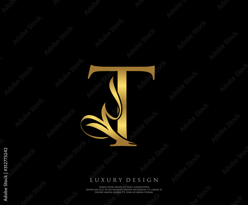 Golden T Luxury Logo Icon, Classy T Letter Logo Design. Golden T Luxury Logo Icon, Classy T Letter Logo Design.