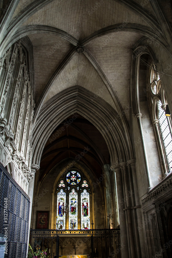 Interior of St Albans Cathedral, Hertfordshire, England, UK