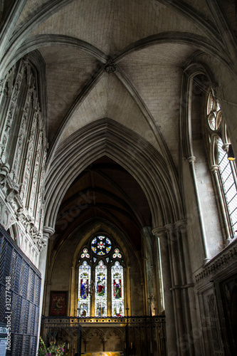 Interior of St Albans Cathedral, Hertfordshire, England, UK