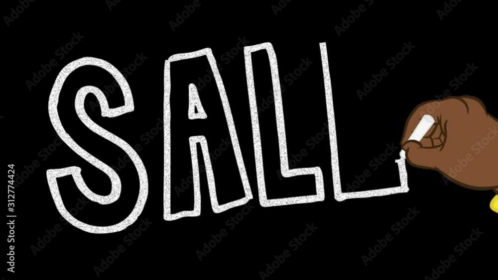 Handmade Animation Of Sale On Black Screen Handmade Animation Of Sale On Black Screen
