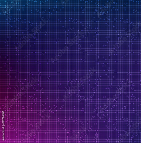 Ultra violet Circuit Microchip on Future technology Background,Digital and security Concept,Free Space For text in put,Vector illustration.