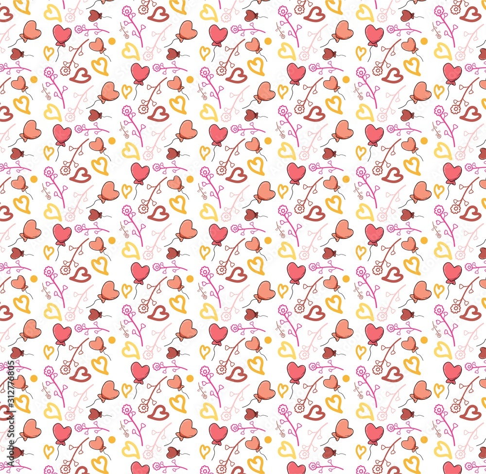 Pattern for Valentine's Day Heart seamless