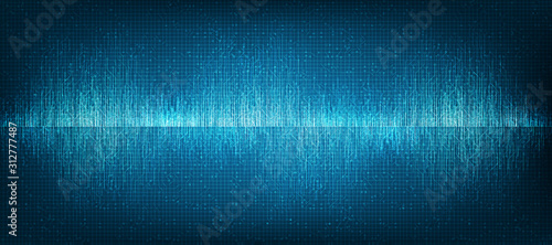 Light Digital Sound Wave Circuit Microchip Technology Background,Music and earthquake wave diagram concept,design for music studio and science,Vector Illustration.