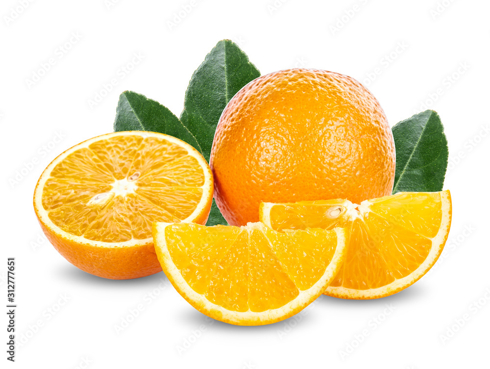 Fresh orange fruit isolated on white background Fresh orange fruit isolated on white background