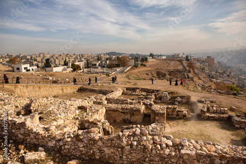 Aerial view of Amman city the capital of Jordan. City scape of Amman.