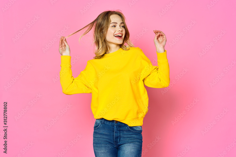 young woman with ok sign young woman with ok sign