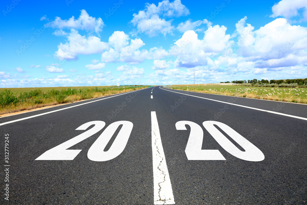 custom made wallpaper toronto digitalHighways,Empty asphalt road and New year 2020 concept.