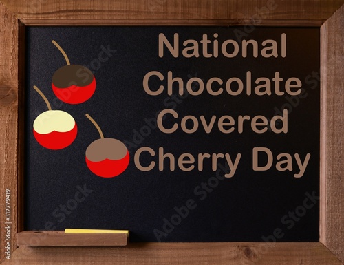Blackboard with graphic and message for National Holiday 