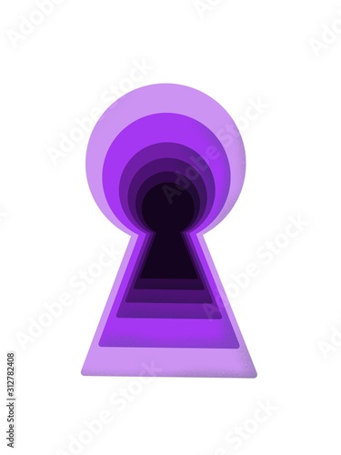 an abstract of purple key hold icon on white background