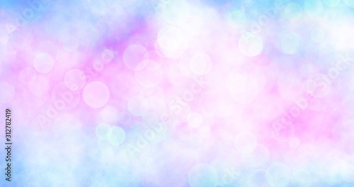 abstract background with bokeh on light white pink and blue