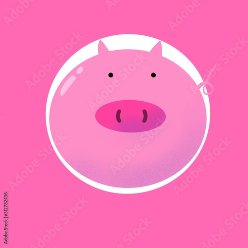 pink piggy bank on pink background