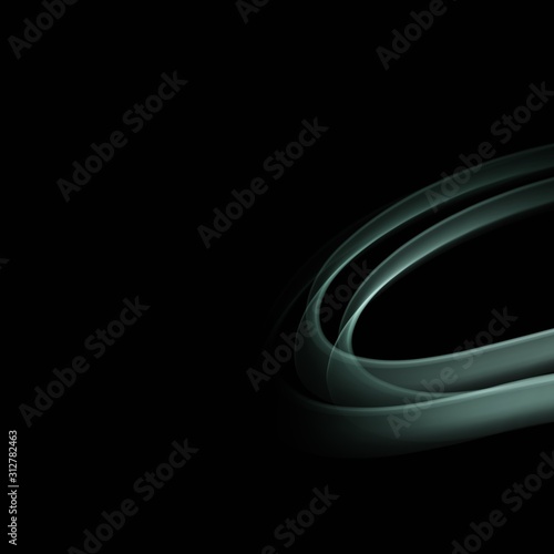 abstract background of Light Green wave on black background with copy space for text