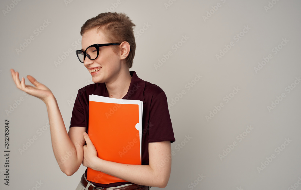 young woman with book