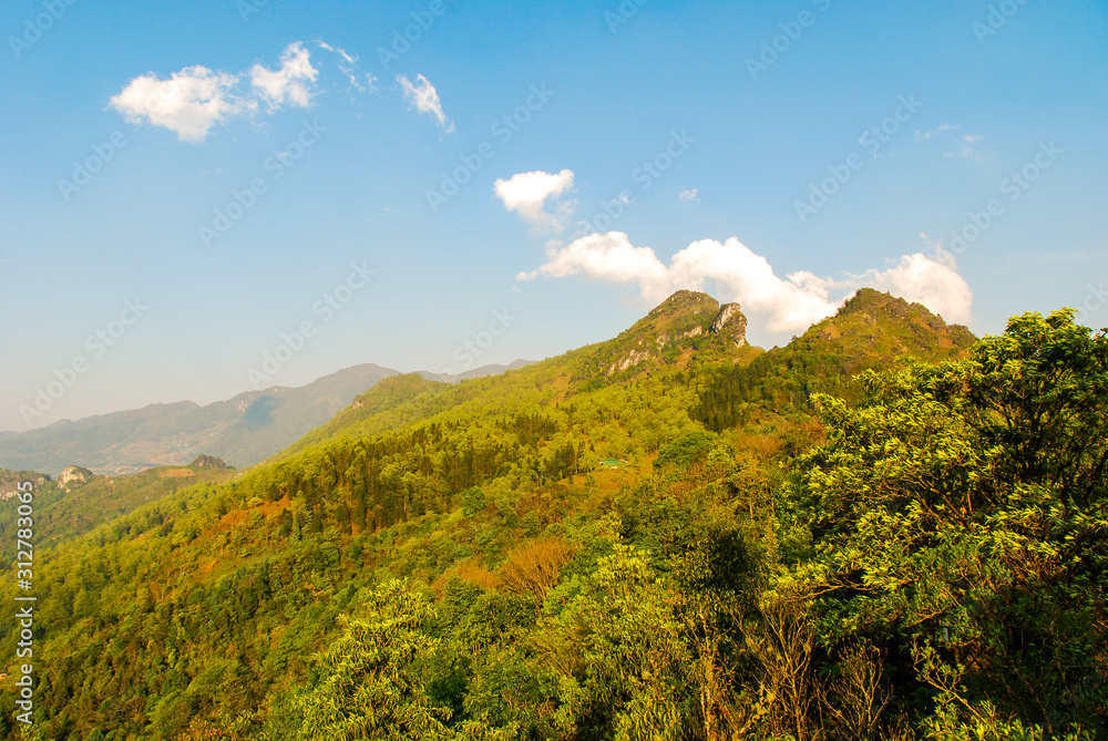 Mountains and valley of Sapa, Vietnam 