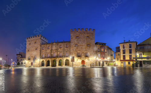 Wallpaper Mural Gijon, Spain. Panoramic view of Plaza del Marques with Revillagigedo Palace at dusk Torontodigital.ca