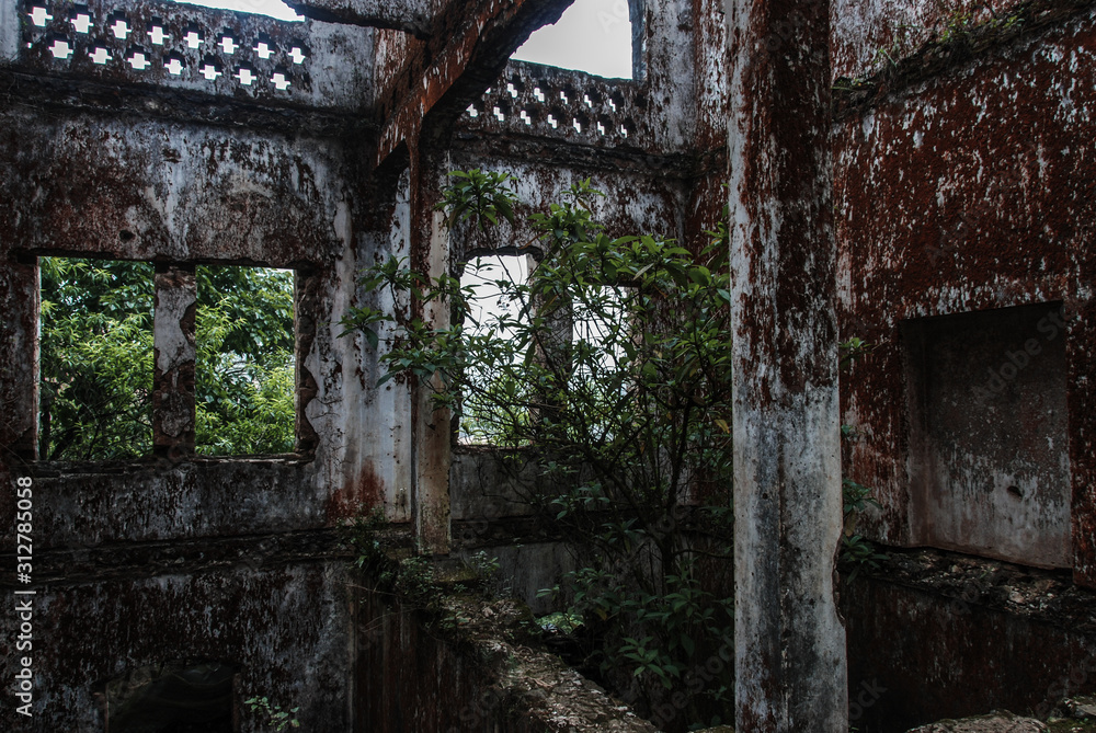 Burned and abandoned old French church in Vietnam, urbex Burned and abandoned old French church in Vietnam, urbex