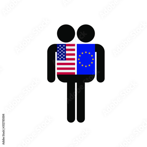 Siamese twins Icon vector. Simple flat icon. Illustration pictogram