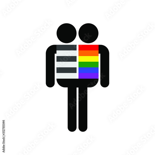 Siamese twins Icon vector. Simple flat icon. Illustration pictogram