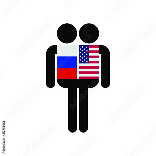 Siamese twins Icon vector. Simple flat icon. Illustration pictogram