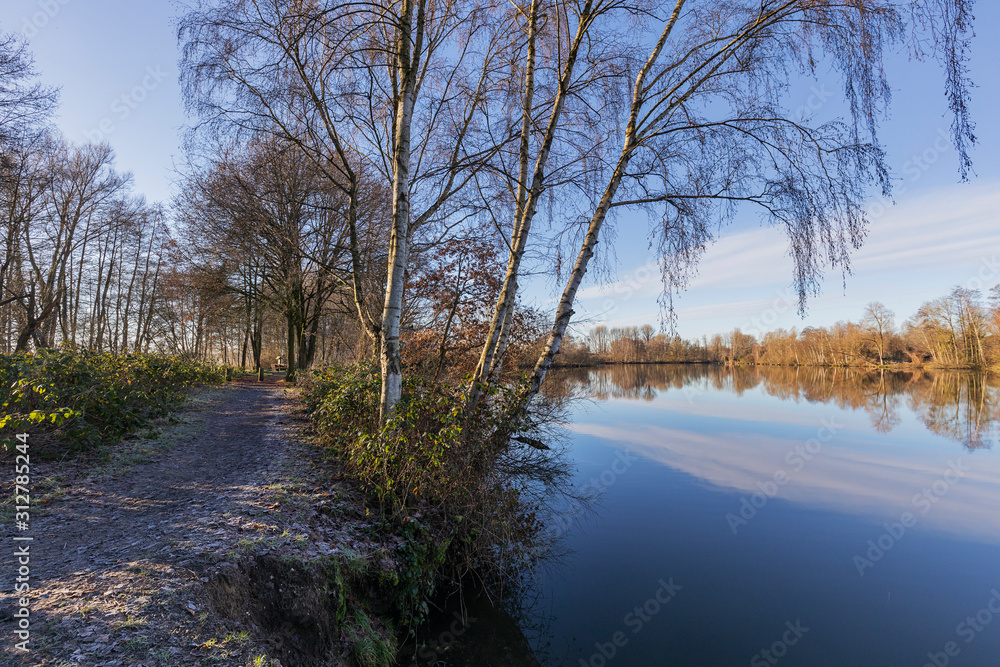 Viersen-Born - View to hiking trail nearby Lake Born / Germany Viersen-Born - View to hiking trail nearby Lake Born / Germany