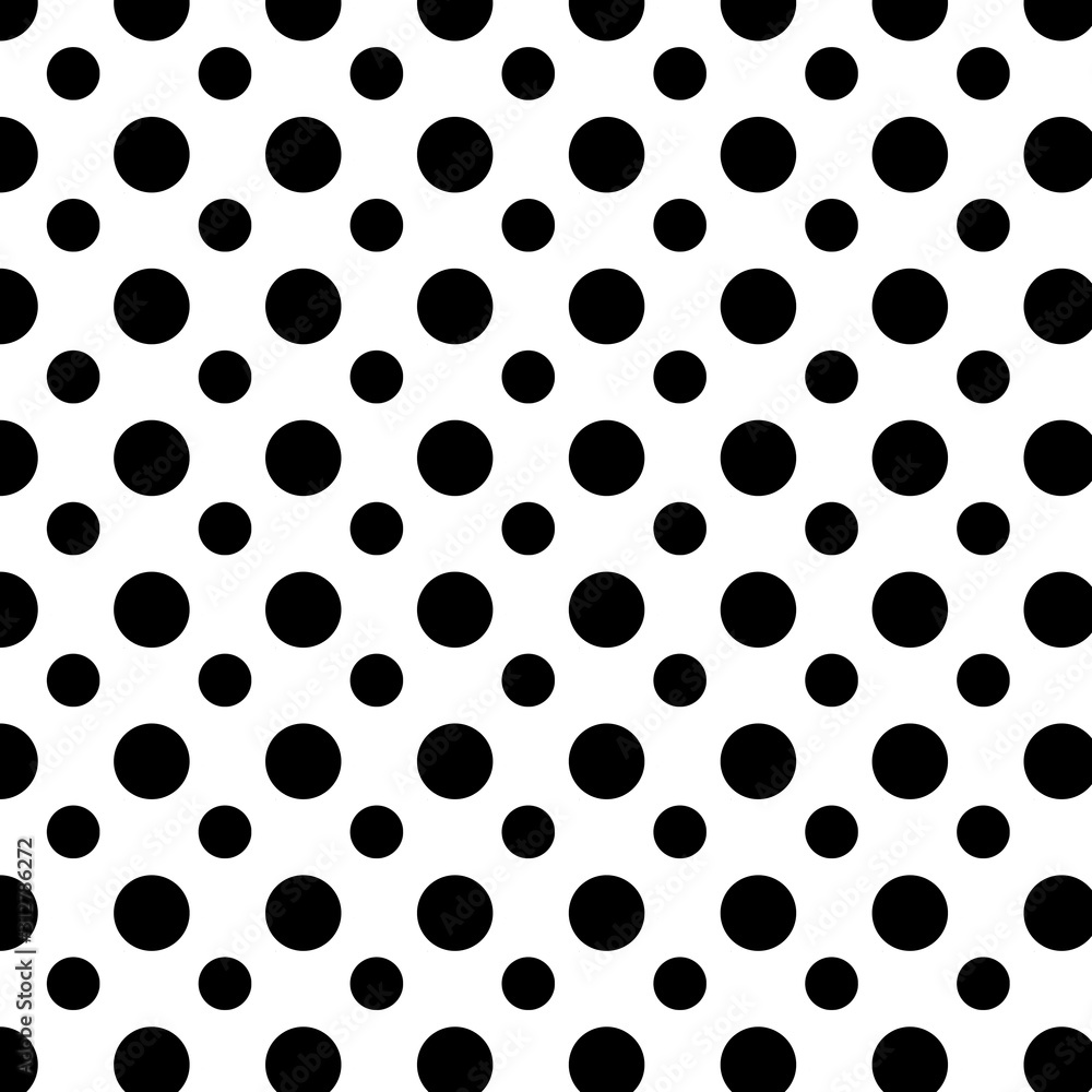 Black and white mixed size polka dots Black and white mixed size polka dots