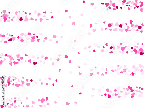 Hearts confetti flying vector background graphic design.