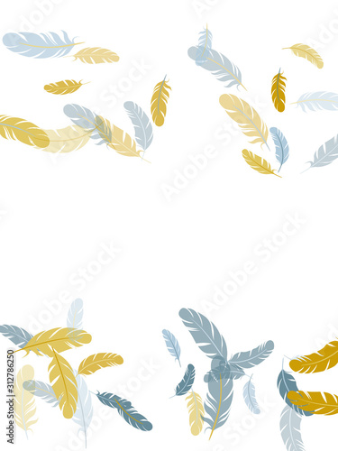 Flying feather elements airy vector design.