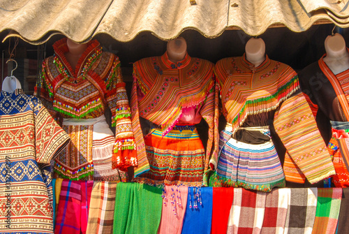 Traditional colorful clothes of Hmong people, Vietnam 