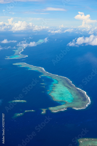 Aerial view of Chuuk Atoll