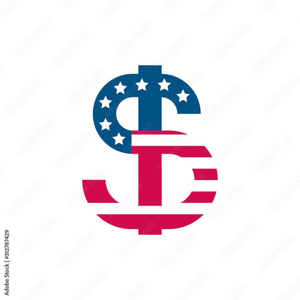 Obraz premium Isolated usa flag money vector design