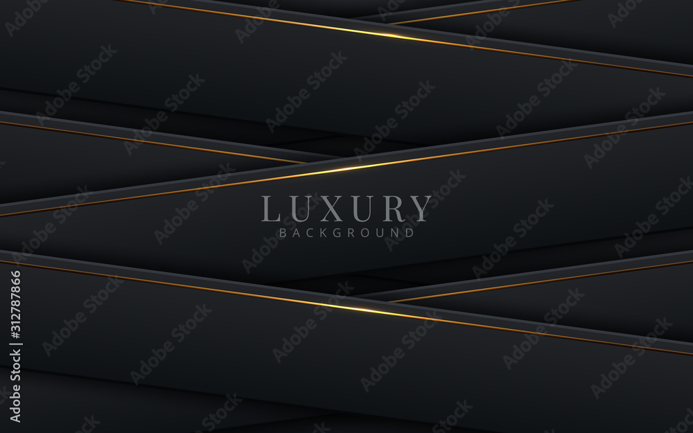 Black stripe with gold on the dark background. Vector illustration Black stripe with gold on the dark background. Vector illustration