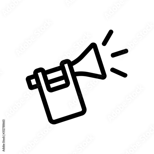 mouthpiece icon vector. A thin line sign. Isolated contour symbol illustration