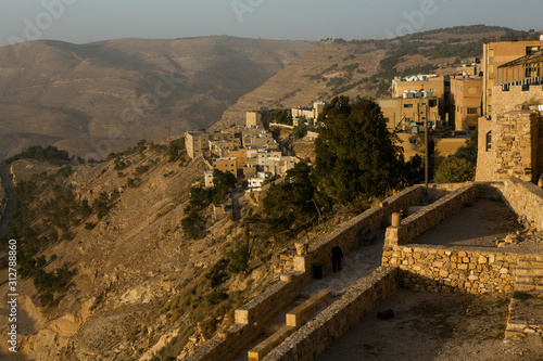 Kerak Castle, a large Christian crusader castle in Kerak (Al Karak) in Jordan. 
