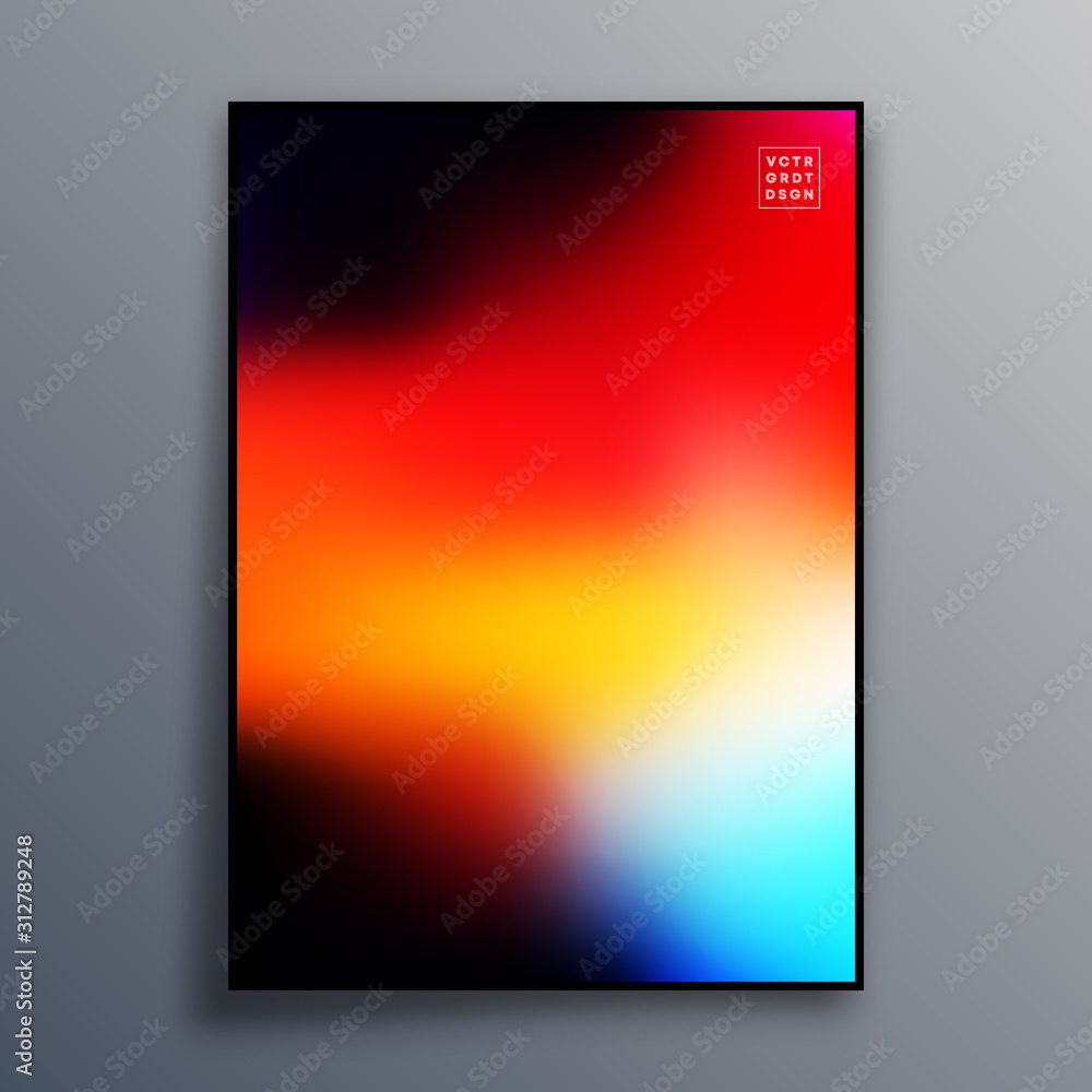 Poster template design with colorful gradient texture for wallpaper, flyer, placard, brochure cover, typography or other printing products. Vector illustration