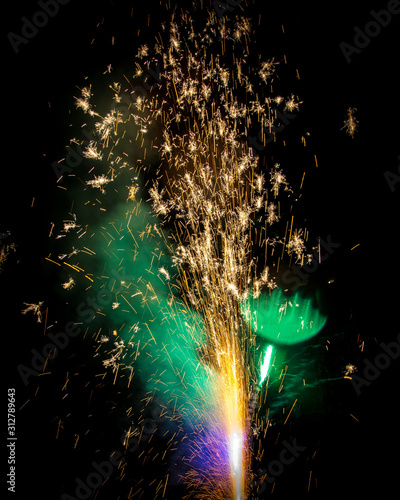 Sticker Feuerwerk - Goldregen