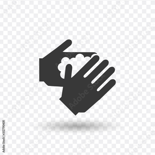 Wash your hand sign. Stock Vector illustration isolated on white background.