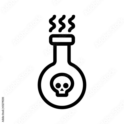 Minzurka with poison icon vector. A thin line sign. Isolated contour symbol illustration