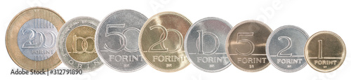 set of Hungarian forint coins photo