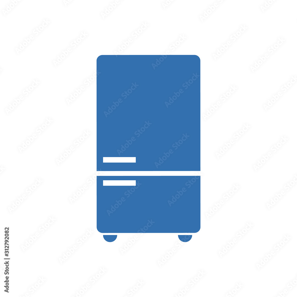 Fridge refrigerator icon in flat style. Freezer container vector illustration on white isolated background. Fridge business concept. Fridge refrigerator icon in flat style. Freezer container vector illustration on white isolated background. Fridge business concept.