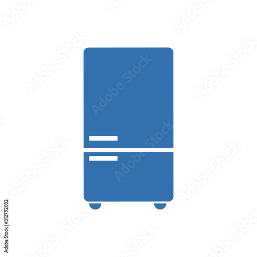 Fridge refrigerator icon in flat style. Freezer container vector illustration on white isolated background. Fridge business concept.